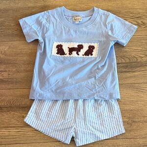 Boykin Spaniel smocked set
